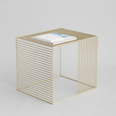 Wire Side Table, Plated